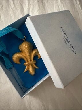 Carolina Bucci Gold Fleur-de-Lis Christmas Ornament